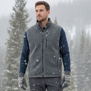 L.L. Bean Men's Charcoal Fleece Vest